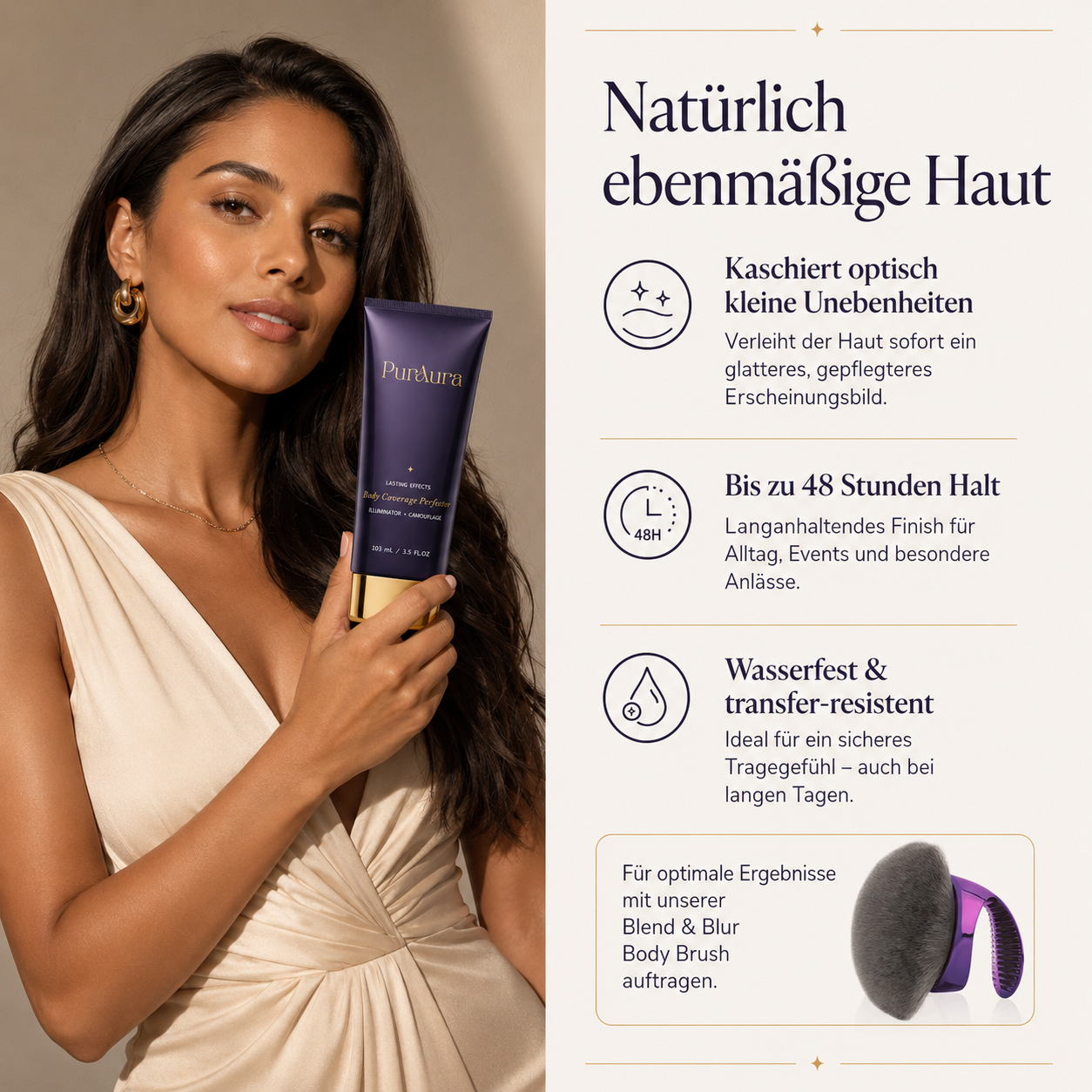 PurAura Skin Filter Body Foundation + Gratis Brush