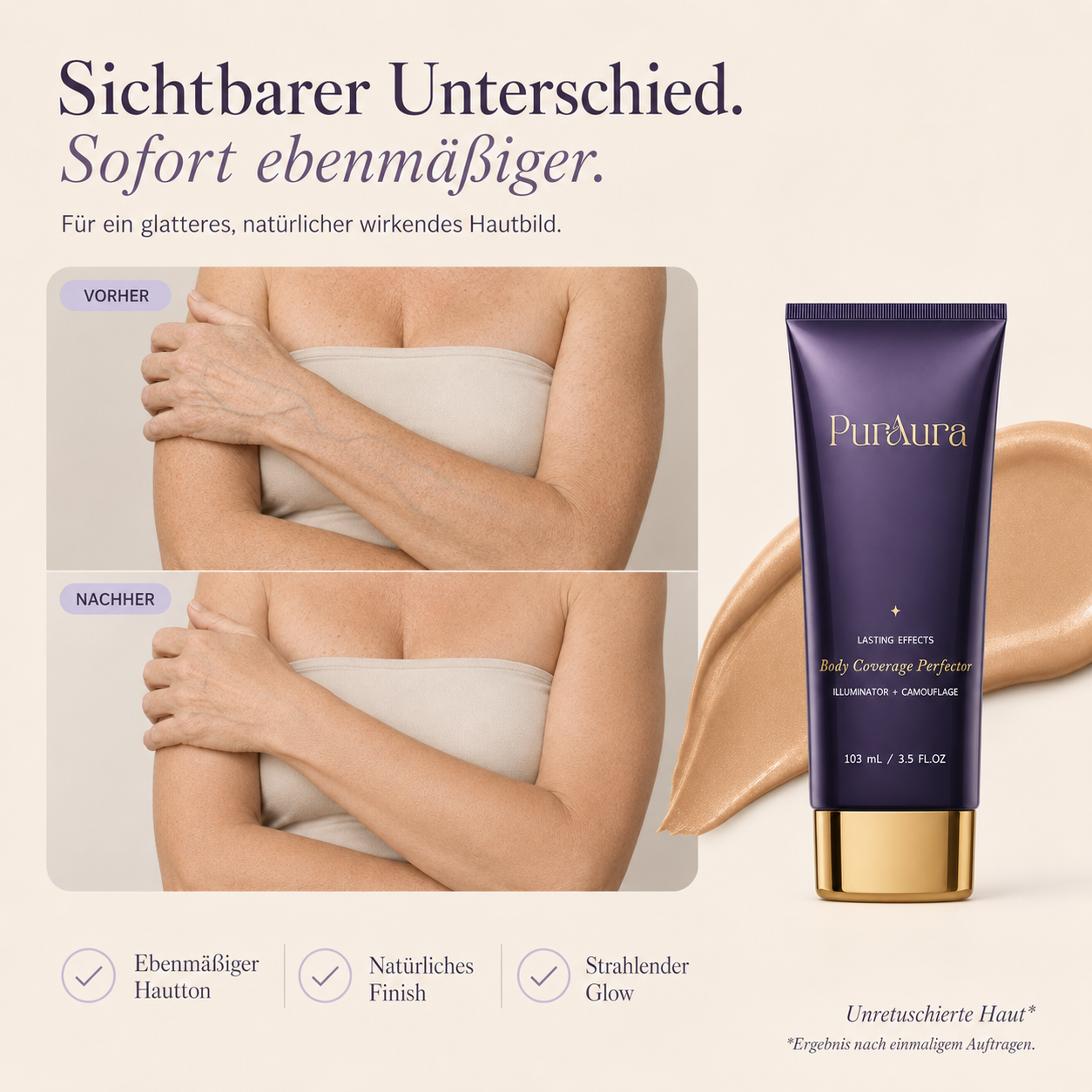 PurAura Skin Filter Body Foundation + Gratis Brush