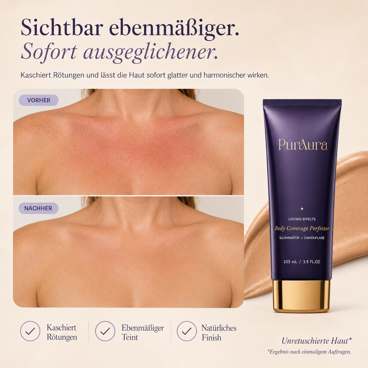 PurAura Skin Filter Body Foundation + Gratis Brush