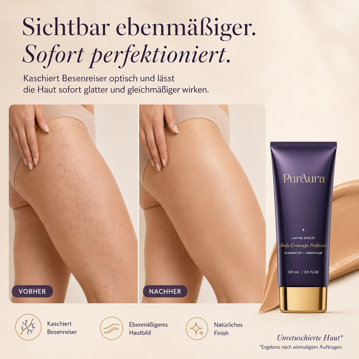 PurAura Skin Filter Body Foundation + Gratis Brush